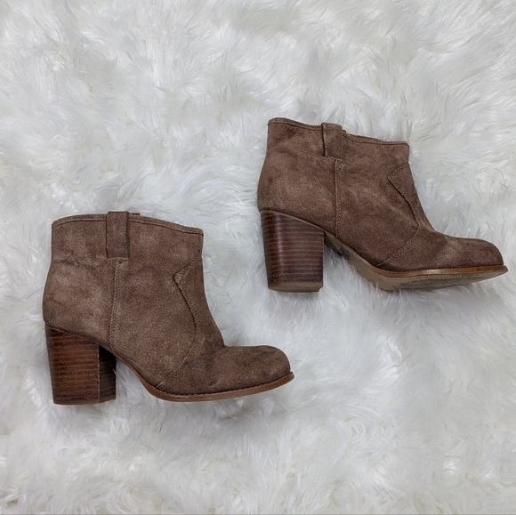 Anthropologie Splendid Lakota Tan Leather Block‎ Heel Western Booties Size 8.5 - Picture 2 of 8